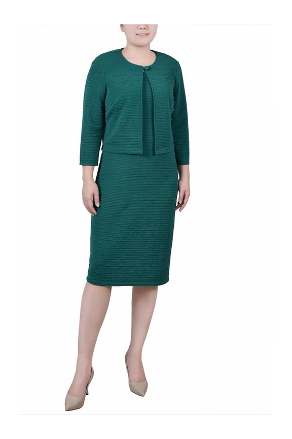 Womens Petites 2PC Textured Two Piece Dress