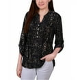 thumbnail image 1 of NY Collection Womens Petites Animal Print Pintuck Blouse, 1 of 2