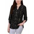 thumbnail image 1 of NY Collection Womens Petites Animal Print Pintuck Blouse, 1 of 2