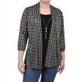 thumbnail image 1 of NY Collection Womens Layering Necklace Cardigan Blouse, Multicoloured, Petite, PM, 1 of 1