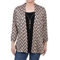 thumbnail image 1 of NY Collection Womens Layering Necklace Cardigan Blouse, Beige, Petite, PM, 1 of 1