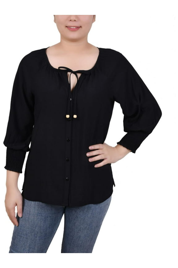 Womens Petites Career Business Blouse