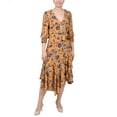 thumbnail image 1 of NY Collection Womens Petites Chiffon Floral Midi Dress, 1 of 2