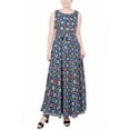 thumbnail image 1 of NY Collection Womens Petites Chiffon Printed Maxi Dress, 1 of 2
