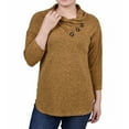thumbnail image 1 of NY Collection Womens Wrap Neck Pullover Sweater, Yellow, Petite, PM, 1 of 1