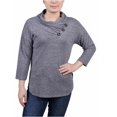 thumbnail image 1 of NY Collection Womens Petites Cowlneck Marled Blouse, 1 of 1