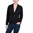 thumbnail image 1 of NY Collection Womens Petites Crepe Business One-Button Blazer, 1 of 1