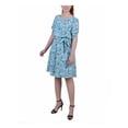 thumbnail image 1 of NY Collection Womens Petites Crepe Printed Fit & Flare Dress, 1 of 2