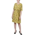 thumbnail image 1 of NY Collection Womens Petites Crepe Printed Fit & Flare Dress, 1 of 2