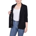 thumbnail image 1 of NY Collection Womens Petites Crepe Ruched One-Button Blazer, 1 of 2