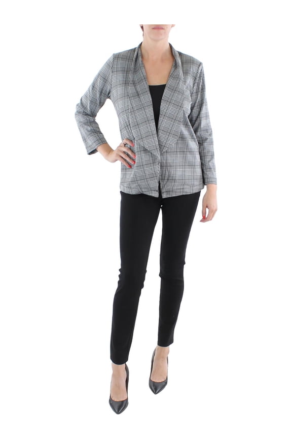 Womens Petites Drapey Office Wear Open-Front Blazer