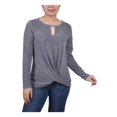 thumbnail image 1 of NY Collection Womens Petites Embellished Knit Blouse, 1 of 1