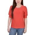 thumbnail image 1 of NY Collection Womens Petites Embellished Polyester Pullover Top, 1 of 4