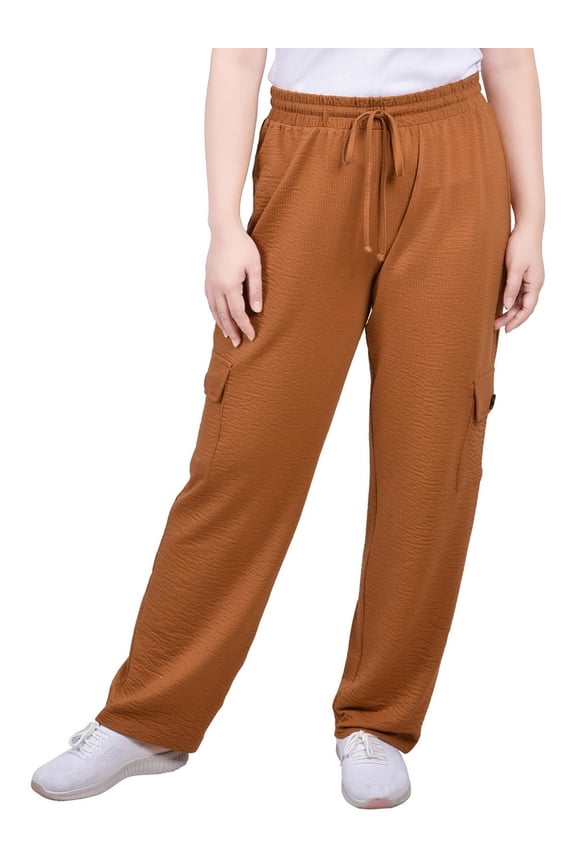 Womens Petites High Rise Straight Leg Cargo Pants