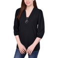 thumbnail image 1 of NY Collection Womens Petites Knit V-Neck Blouse, 1 of 1