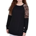 thumbnail image 1 of NY Collection Womens Raglan Sleeve Animal Print Tunic Blouse, Black, Petite, PM, 1 of 1