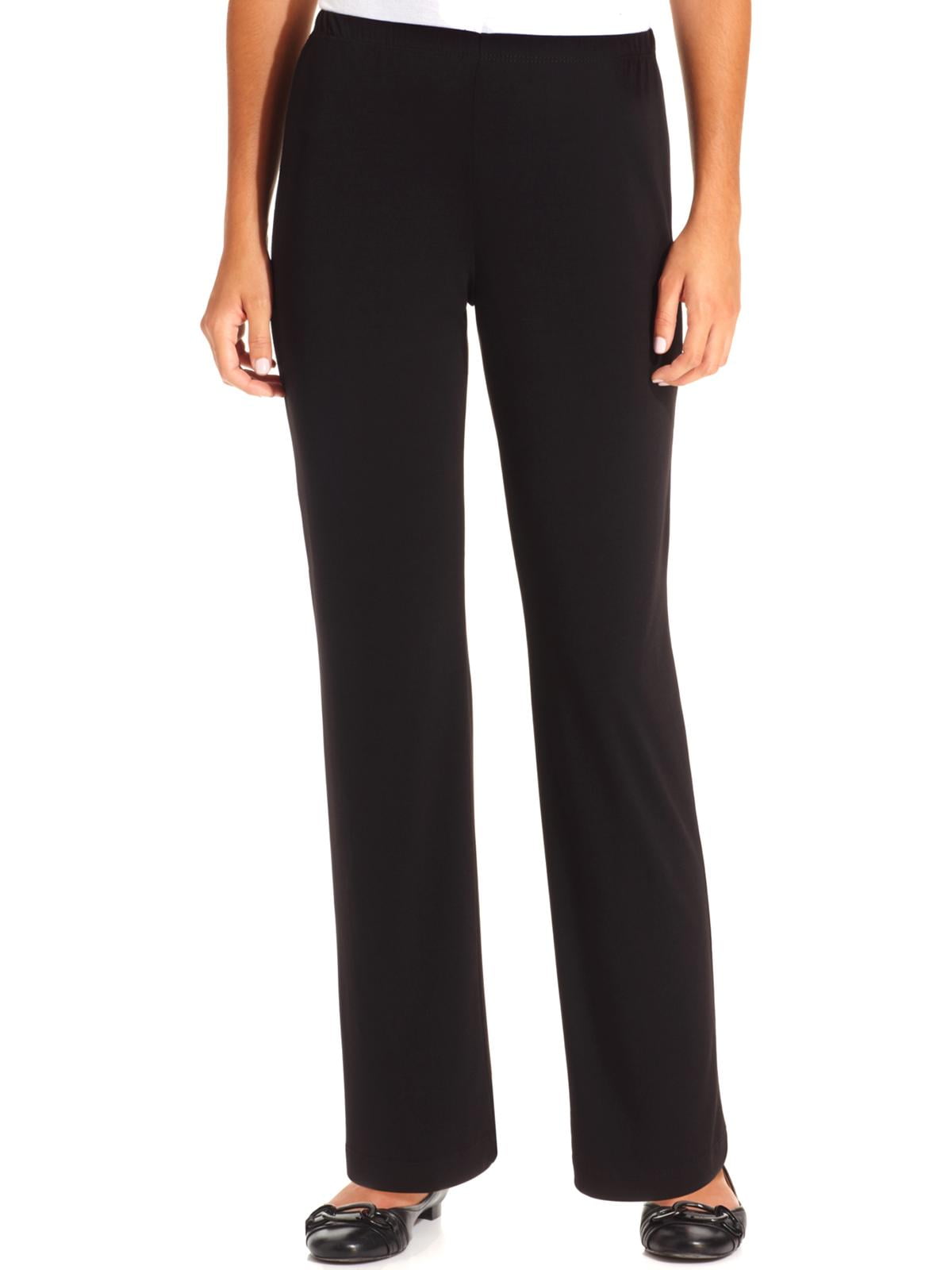 NY COLLECTION Womens Black Pull-on Wear To Work Straight leg Pants Petites  PS - Walmart.com