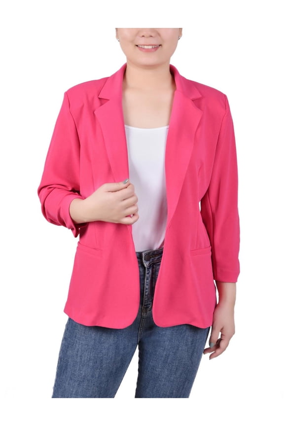 Womens Petites Office Business One-Button Blazer