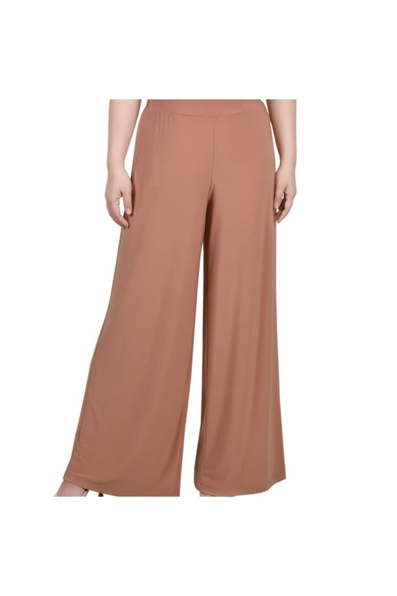Womens Petites Office Mid-Rise Palazzo Pants