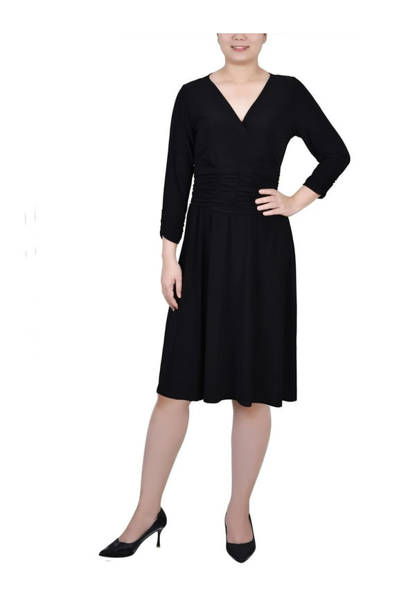 Womens Petites Party Knee Length Midi Dress