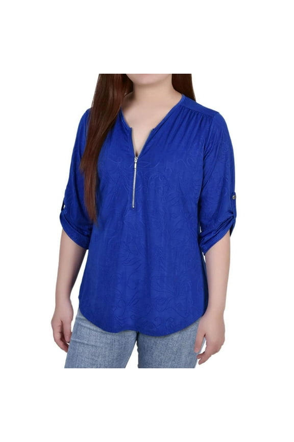 Womens Petites Pattern 1/2 Zip Blouse