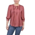 thumbnail image 1 of NY Collection Womens Petites Pleated Satin Blouse, 1 of 1
