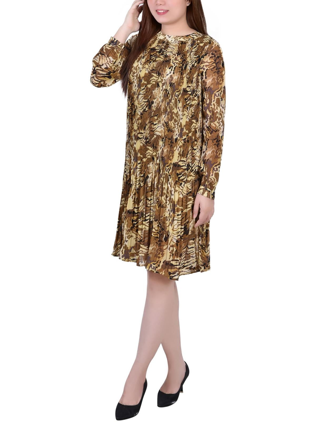 pleated shift mini dress Cream Woven Pleated Shift Mini Dress