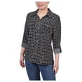 thumbnail image 1 of NY Collection Womens Petites Polk Dot Collared Blouse, 1 of 1
