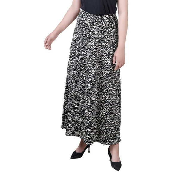 NY Collection Womens Petites Printed Long Maxi Skirt