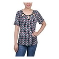 thumbnail image 1 of NY Collection Womens Petites Printed Ring Nex Blouse, 1 of 1