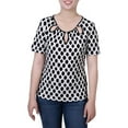 thumbnail image 1 of NY Collection Womens Petites Printed Ring Nex Blouse, 1 of 1