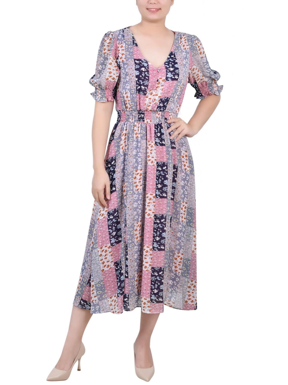godet dress – Designery World short-sleeved Color:Auburn Moon New Jenny by Jenny