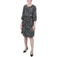 thumbnail image 1 of NY Collection Womens Petites Smocked Waist Knee-Length Sheath Dress, 1 of 2