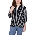 thumbnail image 1 of NY Collection Womens Petites Surplice Printed Blouse, 1 of 1