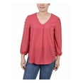 thumbnail image 1 of NY Collection Womens Petites Swiss Dot V-Neck Blouse, 1 of 1