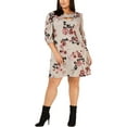 thumbnail image 1 of NY Collection Womens Plus Cut-Out Floral Print Mini Dress, 1 of 3