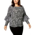 thumbnail image 1 of NY Collection Womens Plus Floral Ruffled Blouse;3X, 1 of 2