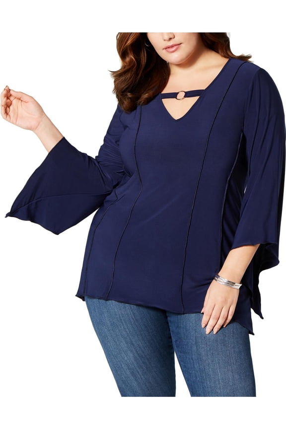 Plus Size Hardware Angel Sleeve Blouse Eclipse 3X