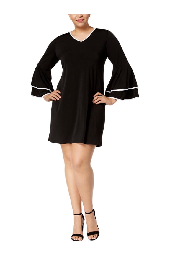 Womens Plus Mini Bell Sleeves Special Occasion Dress