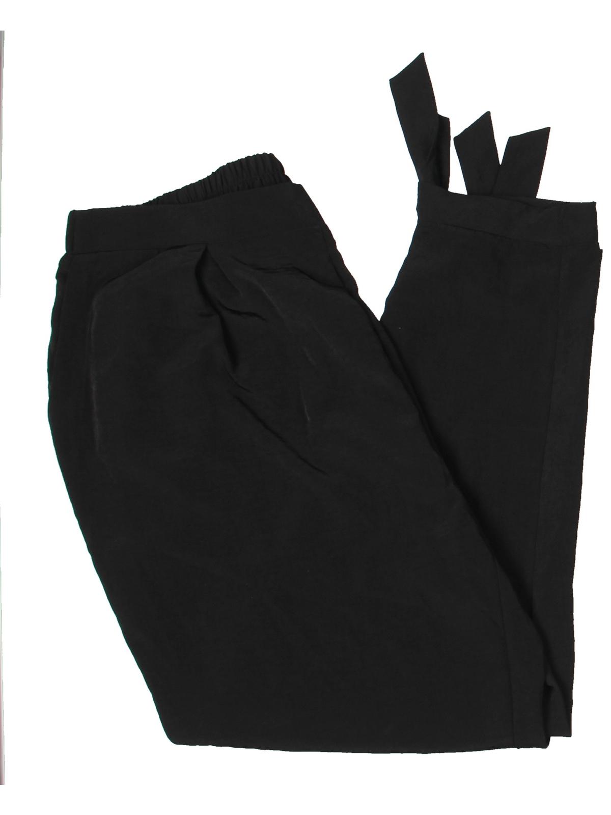 CATALOG CLASSICS Womens Capri Pants with pockets Elastic Waist Pants -  Black, 2X