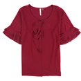 thumbnail image 1 of NY Collection Womens Ruffled Pullover Blouse, Red, Plus Size, 2X, 1 of 2