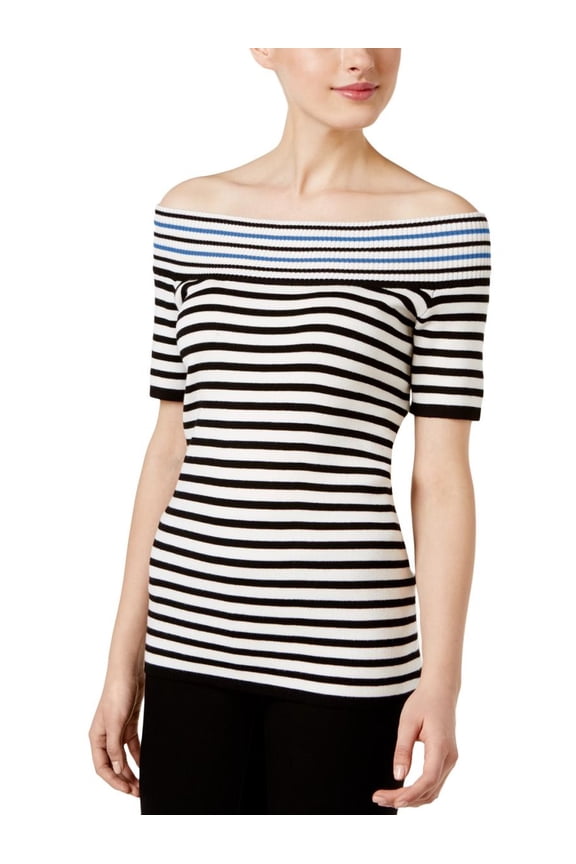 Womens Striped Short Sleeves Blouse