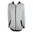 thumbnail image 1 of NY Collection Womens White Black Long Bomber Sweater Jacket S, 1 of 1