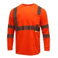 thumbnail image 1 of NY Hi-Viz Workwear Class 3 High Vis Reflective Long Sleeve ANSI Safety Shirt L9091 - Orange / 3XL, 1 of 6