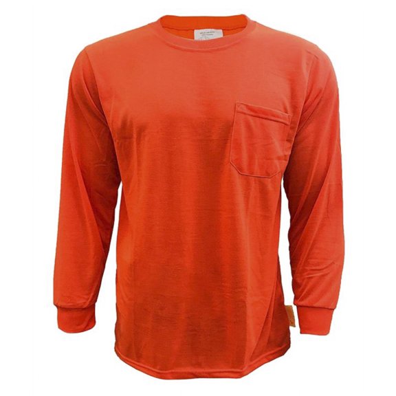 NY Hi-Viz Workwear Long Sleeve Safety Shirt, L2110 and L2111 - Neon Orange / 3X