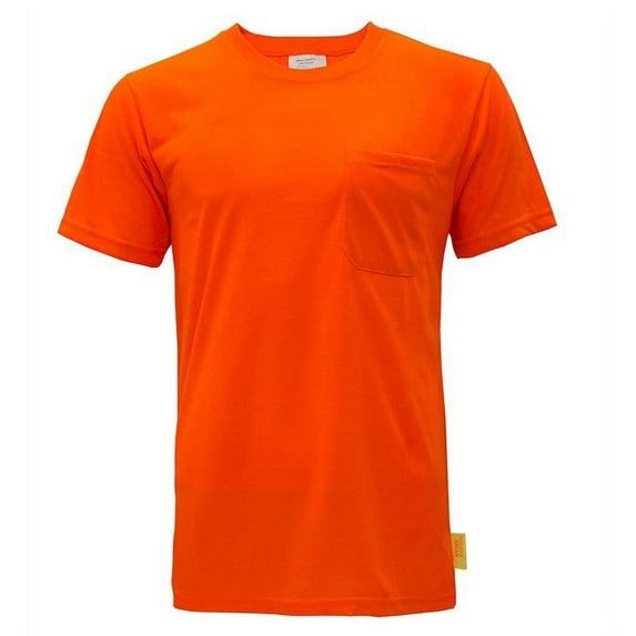 NY Hi-Viz Workwear Short Sleeve Safety Shirt, S3110 and S3111 - Neon Orange / Extra Large