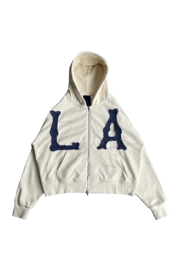 NY And LA Embroidered Hoodie Jacket For Men And Women Oversized Casual Sweatshirt Coat Long Stadium Jacket Ladies Wool Car Coat plus Size Womens Tops Womens Wool Coats Winter plus down Jacket Women