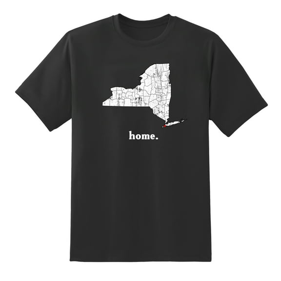 NY Map New York Home State Love New York Home Design Mens Graphic T Shirts for Men Women Black,L