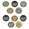 thumbnail image 1 of NY New York State in Heart Set of 10 Metal 0.6" (15mm) Sewing Shank Round Buttons - Gold Color, 1 of 5