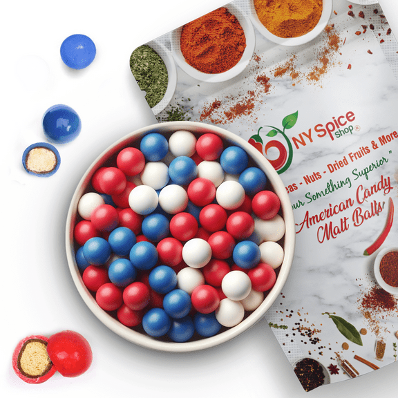 NY SPICE SHOP American Candy Malt Balls - Malt Balls - 08 Ounce - Dark Chocolate Balls